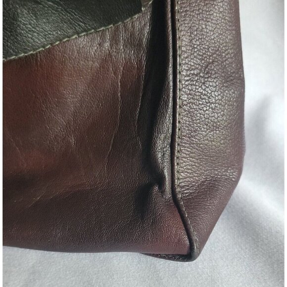 Max Chaoul Couture Purse Vintage Leather Brown Shoulder Handbag Velvet Lining - Picture 16 of 16